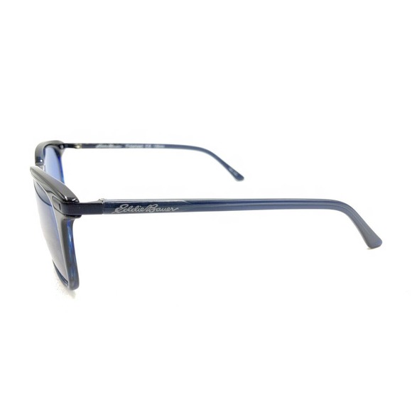Eddie Bauer EB 32621P Dark Blue Square Sunglasses Blue Lens 52-19 135 Polarized - Picture 7 of 12